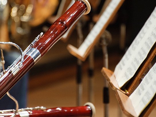 Fagott mit Notenständer