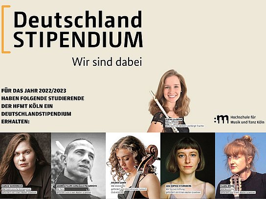Stipendiaten des Deutschland Stipendiums Plakatausschnitt mit Portraitbildern der Deutschland Stipendiaten.