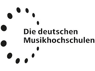 Kreis aus Punkten, Text: Die Deutschen Musikhochschulen