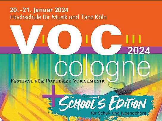 Buntes, abstraktes Plakat der Voc.Cologne